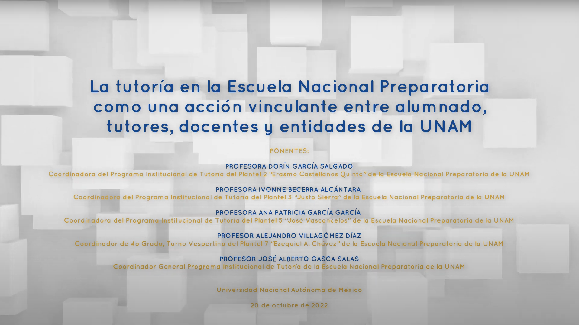 La tutoría en la ENP como acción vinculante entre alumnado, tutores, docentes y entidades de la UNAM