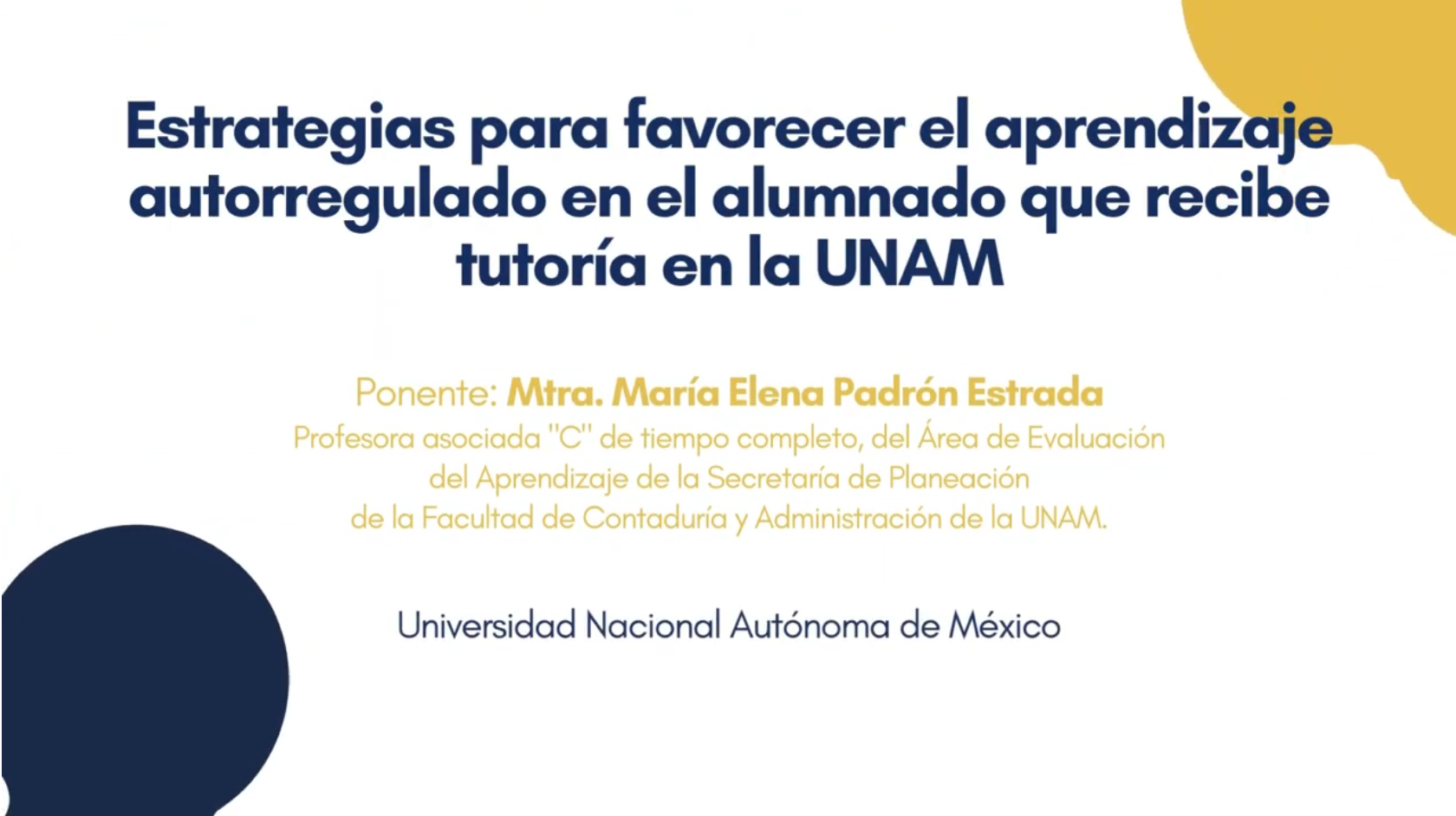Estrategias para favorecer el aprendizaje autorregulado en el alumnado que recibe tutoría en la UNAM